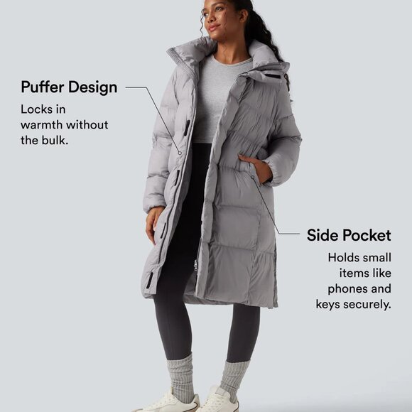 HALARA NWT Women’s Long Sleeve Zipper Longline Casual Puffer Jacket SIZE XL - Picture 9 of 11